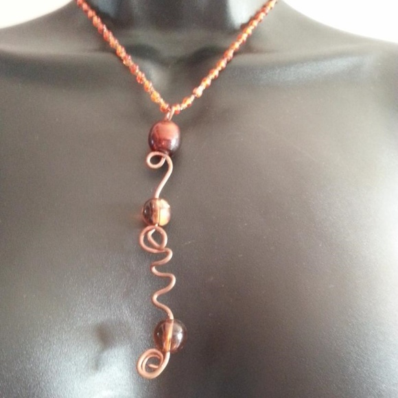 ♥️Y2K ARTISAN♥️Fashion Copper and Beaded Handmade Necklace - Picture 4 of 6